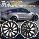 21" 21x10.5 Inch New Rear Wheel Rim Compatible with Tesla Model Y 2020 2021 2022 2023 2024, Black Alloy Rim OEM Direct Replacement Rims, 118822700B