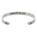 Zodaca Inspirational Cuff Bracelet Bangle, Namaste All Damn Day (2.6x2 In)