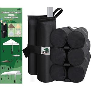 Eurmax USA Weight Bags for Pop up Canopy Outdoor Shelter,Gazebo Instant shelter Leg Canopy Weights, Sand Bags, Set of 4(Black) (Standard)