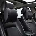 Car Neck Pillow for headrests-2 Packs, Memory Foam Car Headrest Pillow with Breathable Washable Leather Cover, Ergonomic Car Neck Support Pillow for Relieve Driving Fatigue, Correct Posture