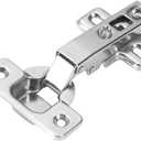 Hickory Hardware P5107-14 Euro Cabinet Concealed Hinge - Self Closing Feature - Easy Installation Hinge - Full Overlay Frameless Design with 105 Opening - Polished Nickel Finish 1 Set of Pair