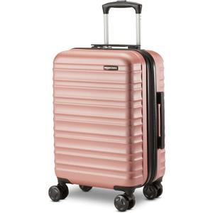 Amazon Basics 21" Hardside Carry-On Luggage, Hardshell Suitcase With Wheels, Expandable For Up to 25% More Space, With Scratch-Resistant Surface, Four Multi-directional Wheels, Rose Gold
