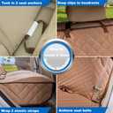 Bench Car Seat Cover Protector - Waterproof, Heavy-Duty and Nonslip Pet Car Seat Cover for Dogs with Universal Size Fits for Vehicles, Trucks & SUVs(TAN)