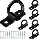 lifgarfe 6PCS Heavy Duty 3/8" Trailer D Ring Tie Down Anchors for Trailer and Truck Bed,6000 Pound Breaking Strength (Black)