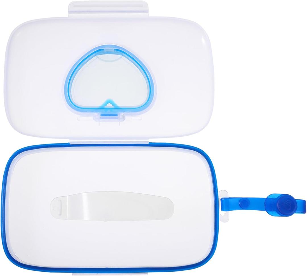 On- The- Go Wipes Dispenser Baby Wipe Holders Travel Stroller Box Refillable Container for Car Bathroom Living Room Pouch Blue Travel Tissue Dispenser Blue