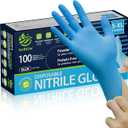 Nitrile Gloves, Food Safe Disposable Gloves Latex Free, Blue Rubber Gloves Powder Free for Cooking and Cleaning