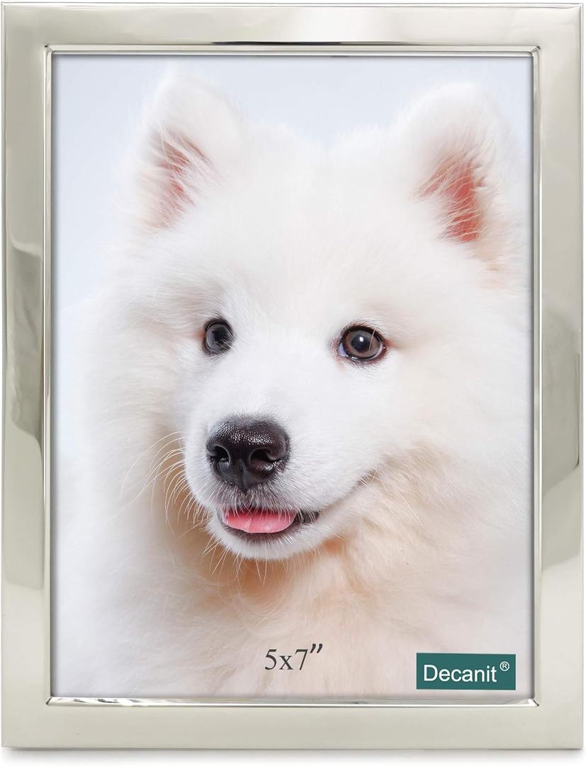 DECANIT 5x7 Picture Frames Silver Metal Photo Frames For Tabletop Display and Wall Decoration-Best Gifts For Family