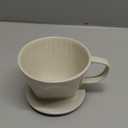 Handmade Pour Over Ceramic Coffee Dripper - Authentic Brewing Experience for Camping, Office, and Home (White)