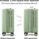 Hanke Expandable Hard Shell Luggage Sets 2 piece Carry on Luggage with Wheels Suitcases Lightweight Checked Travel Luggage Rolling Large Suitcase Travel Luggage Bag Woman Men 20/29 Inch(Bamboo Green)