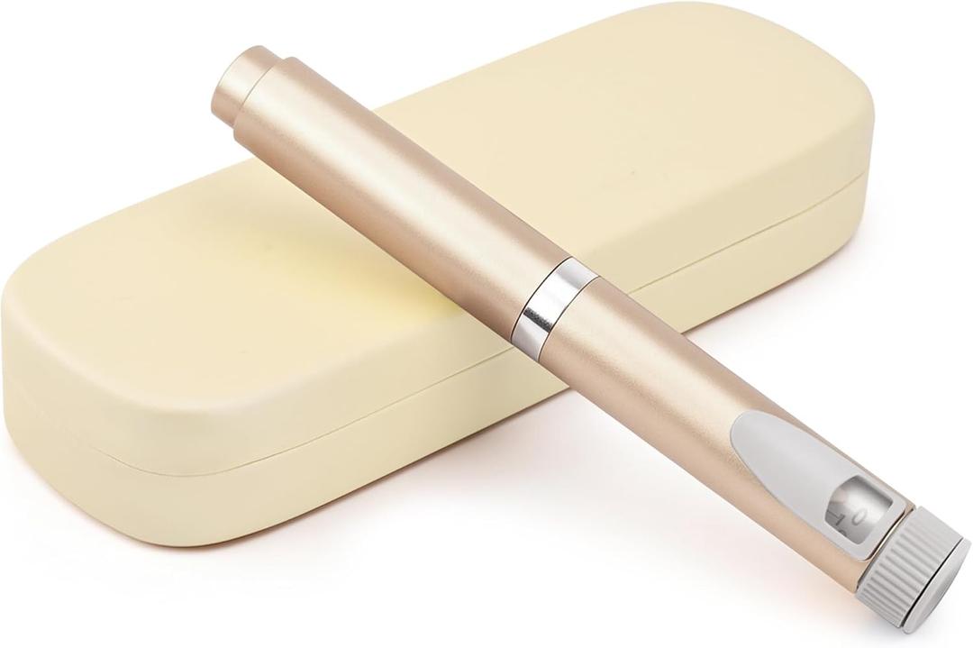 60 Unit V2 Reusable Peptide Pen Injector – Adjustable Dose Dial Injection Pen, Fits 3ml Cartridges, Retractable Cap, Clear Scale, Portable Travel Device - Gold incomplete set