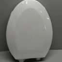 HIGHCRAFT Premium Elongated Toilet Seat with Adjustable Hinges - Molded Plastic Toilet Seat - Fits Standard Elongated Toilets - Oval Seat in White
