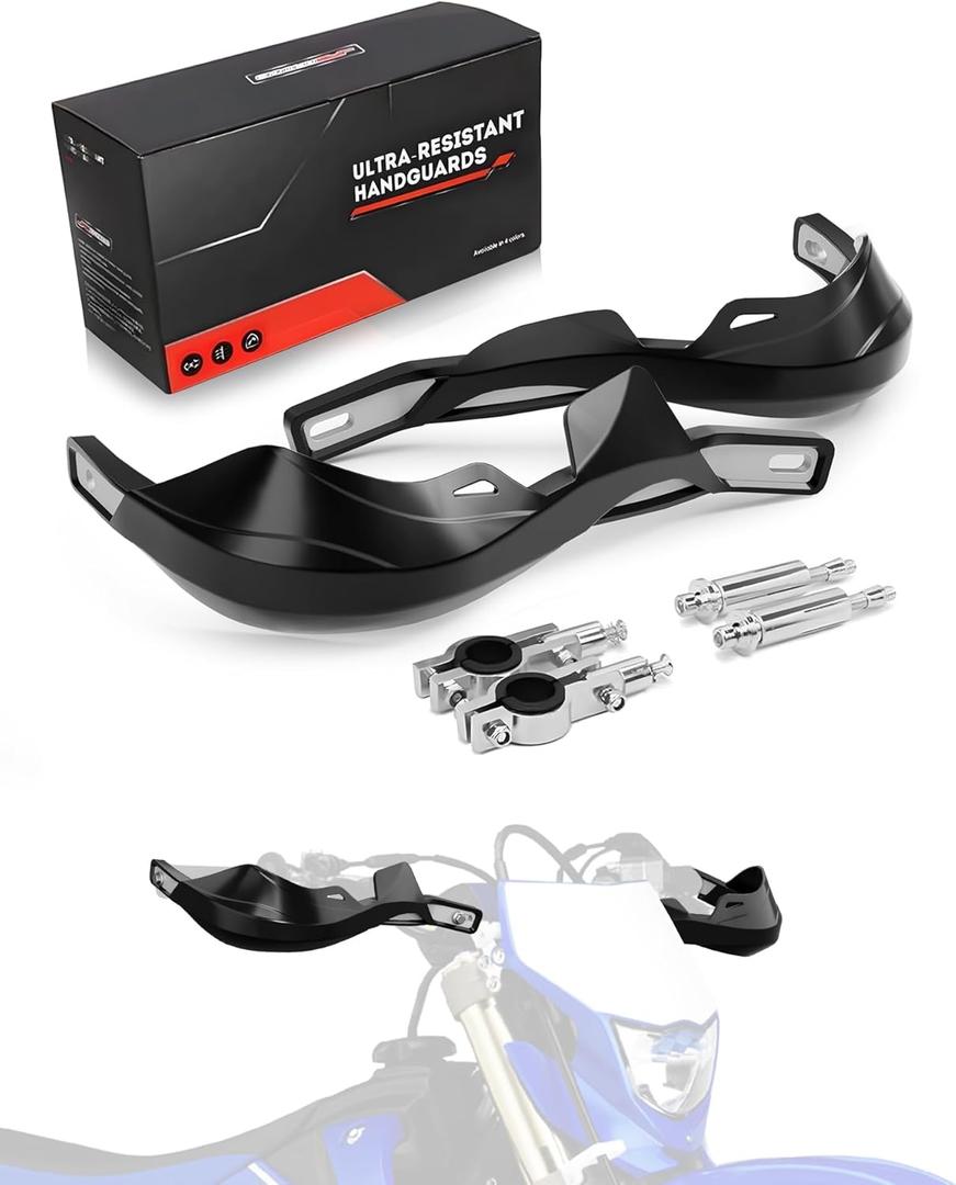 JFG RACING Dirt Bike Handguards,7/8" and 1 1/8" Handlebar Motorcycle Dirtbike Hand Guards Accessories Universal for CRF XR YZF XC KX 125 150 250 300 Ebike ATV Pit Bike Motocross Enduro (black)