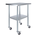AMGOOD 24 in. x 30 in. Stainless Steel Table With Wheels AMG WT