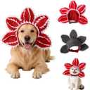 Pet Demon Dog Costume Funny Carnivorous Plant Dog Adjustable Hat Costume with Soft Material Flower Accents (Small)