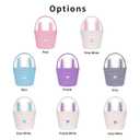 CubesLand Easter Bunny Basket Easter Buckets for Kids with Ear, Easter Egg Hunt Basket Bags Easter Gifts for Girls Baby Kids Children Pink White 9.8 x 7.8 x 7.8