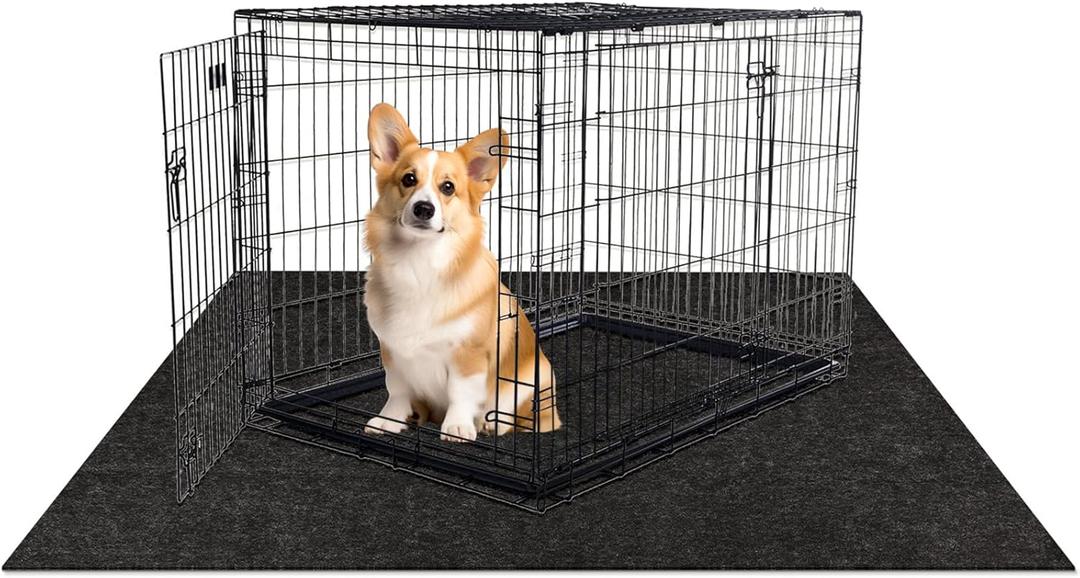 MODIGT Dog Crate Pad Liner for Kennel Training, 29"48" Under Pet Cage Mat Absorbs,Waterproof,Non-Slip,Washable Puppy Pee Pad to Protect Floors(Charcoal)