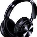 TAGRY Hybrid Active Noise Cancelling Headphones 100H Playtime Wireless Over Ear Bluetooth Headphone with Fast Charging HiRes Audio Comfort Earcups Headsets for Travel Home Office Phone PC Black