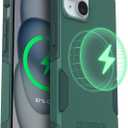 OtterBox iPhone 16e, iPhone 15, iPhone 14, iPhone 13 - Commuter MagSafe Case - Slim & Tough - Pocket-Friendly - Dual Layer Drop Protection - Port Covers  Non-Retail Packaging - Green (Get Your Greens)