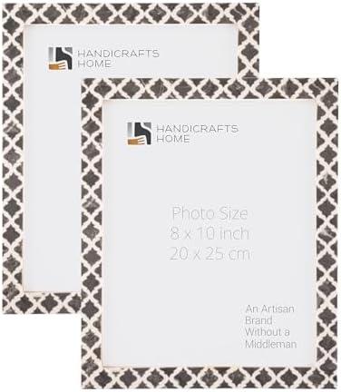 Handicrafts Home 8x10 Picture Frames Pack of 2 - Casablanca Collection Handcrafted Photo Frames, Perfect for Wall & Tabletop Display, Ideal Home Decor Gift