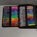 Gel Pens for Adult Coloring Books, 160 Pack Artist Colored Gel Pen with 40% More Ink, Black Case. Perfect for Drawing Doodle Crafts Journaling Planner