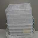 7 Pack Small Storage Bins Plastic Storage Container Stackable Box with Lids,with Handle Clear Plastic Container for Suitable for storing snacks, tools, cosmetics, toys