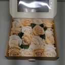 Ling's moment Artificial Flowers 16pcs Silk Roses with Stems, 3.5" Fake Vendela Roses Bulk for DIY Wedding Bouquets Centerpieces Party Baby Shower Home Decoration, French Orange & Cream