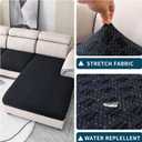 LUFEIJIASHI Sectional Couch Covers L Shape Couch Cushion Covers for Sectional Sofa,Stretch Sectional Sofa Covers Furniture Protector for Pets Dogs 3 Piece (Black, 2 Seater + 1 Chaise)