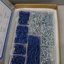 660 PCS Pocket Hole Screws Assortment Kit, 5 Sizes #8 x 1, 1-1/4", 1-1/2", 2", 2-1/2",Square Drive Self Tapping Coarse Thread Wood Screws Set, Blue Coated and Zinc Coated, Drive Bit Included