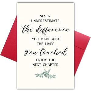 Funny Retirement & Farewell Card, Never Underestimate the Difference You Made, Goodbye Greeting for Coworker Boss Friend, New Job or Moving Away Gift for Men Women (Enjoy)