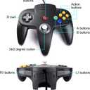 1 Pack USB Wired N64 Controller, miadore Classic N64 PC Gamepad Joystick Controller for Windows PC MAC Linux Raspberry Pi 3 (Black)