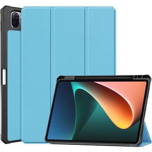 2 x Tablet Cover for Xiaomi Mi Pad 5/5 Pro 11"(2021 Release),Ultra Slim Folio Stand Lightweight Auto Sleep/Wake Up Leather Case for Xiao Mi Pad 5 Pro 5G,with Pencil Holder (TPU-Light Blue)