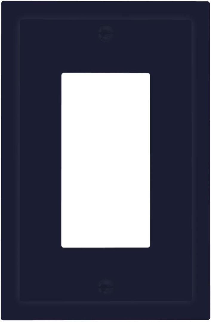 Navy Blue Outlet Covers Dark Blue 1 Gang Rocker Single Light Switch Cover Plate Decorative Gfci Wall Plate Electrical Switch Plate Covers Elegant Office Library Decor