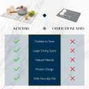 KEYCHAD Large Stone Drying Mat for Kitchen Counter - 24x16 Quick Drying Collapsible Dish Drying Mat - Super Absorbent Diatomaceous Earth Mat - Stone Dish Drying Mat for Cups Dishes