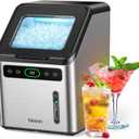 Silonn Nugget Ice Makers Countertop - 44lbs per Day Ice Machine with Self-Cleaning, Timer Pebble Ice Maker with Soft Chewable Ice, One-Click Operation Ice Machine, Stainless Steel