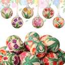 Outus 18 Pcs Spring Tulip Hanging Ornaments Ball Spring Decorations for Tree Vintage Tulip Theme Decorations Farmhouse Home Fireplace Decoration Holiday Party Favors
