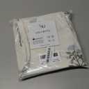 Cafe Curtains 30 Inch Length, Pinch Pleated Farmhouse Linen Sheer Blue and Green Floral Cute Boho Block Print Half Curtains for Small Window (24"W x 30" L (Pack of 2))