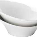 Bruntmor Ceramic Salad Bowls - Porcelain Serving Bowls - Angled Bowls Ceramic for Salad, Noodle, Pasta, Cereal, Soup - Kitchen Bowl, Ideal for Home and Restaurant - Set of 2 (8 Inch Set)