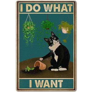 Bestylez Cute Cat Pictures Poster - Catio Accessories & Room Decor Gifts For Cat Lovers - 'I Do What I Want' Sign, 8 x 12 Inch