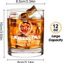 LIGHTEN LIFE 70th Birthday Gifts for Men 12 OZ,1956 Whiskey Glass in Valued Wooden Box,70th Birthday Bourbon Glass for Dad,Husband,Friend, Bday Gift Ideas