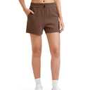 G4Free Summer Shorts for Women Wide Leg Athletic Shorts Comfy Soft Sweat Shorts Adjustable Shockcord Casual Lounge Pajama Shorts Walking(Dark Coffee, XS)
