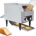 Commercial Toaster Conveyor 150slices/Hour,Stainless Steel Conveyor Toaster for Bun Bagel Bread Heavy Duty with 7 Speed Control/3 Toaster Mode Speed Control/3 Toaster Mode
