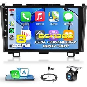 8-Core 4G+64G Android 13 Car Stereo for Honda CRV 2007-2011 with Wireless Carplay Android Auto 9" IPS Touchscreen Bluetooth Car Radio with DSP WiFi GPS Navigation Bluetooth 5.0 AHD