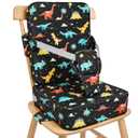 Toddler Booster Seat with Backrest, 3.6-Inch Cushion & Straps