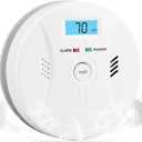 Smoke and Carbon Monoxide Detectors, Combination Smoke Alarm and Carbon Monoxide Detector Battery Powered, CO Detector Alarm with Sensitive Sensor, Sound Warning and LCD Display, CDR-803