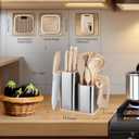 RAXCO Kitchen Set,18-Piece Silicone Cooking Utensils and Stainless Steel Chef's Knives,Khaki (Khiki)