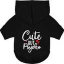Cute but Crazy Dog Hoodie - Warm and Soft Dog Sweatshirt with Leash Hole, Fun Slogan Print, Cozy Winter Coat for Small Medium Dogs and Cats, Perfect for Cold Weather and Daily Walks, Black Medium 