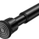 Tension Rod 28 to 48 inch, Adjustable Curtain Rods No Drilling Spring Rods Extendable Pressure DIY Tension Rod for Window Closet Kitchen, Black