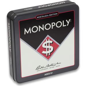 Monopoly Nostalgia Edition Board Game in Collectible Tin by WS Game Company - Vintage Style Property Trading Board Games for Ages 8+