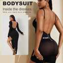 Paukee Women's Backless Shapewear Bodysuit Tummy control Shorts Seamless Body Shaper Light Body Sculpting, M