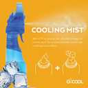 O2COOL Deluxe Handheld Battery Powered Water Misting Fan (Dark Blue), Single